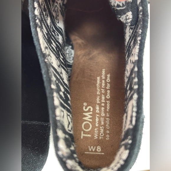 Tom’s Women’s Desert Wedge Suede Ankle Boot Size 8 Black - Picture 10 of 10